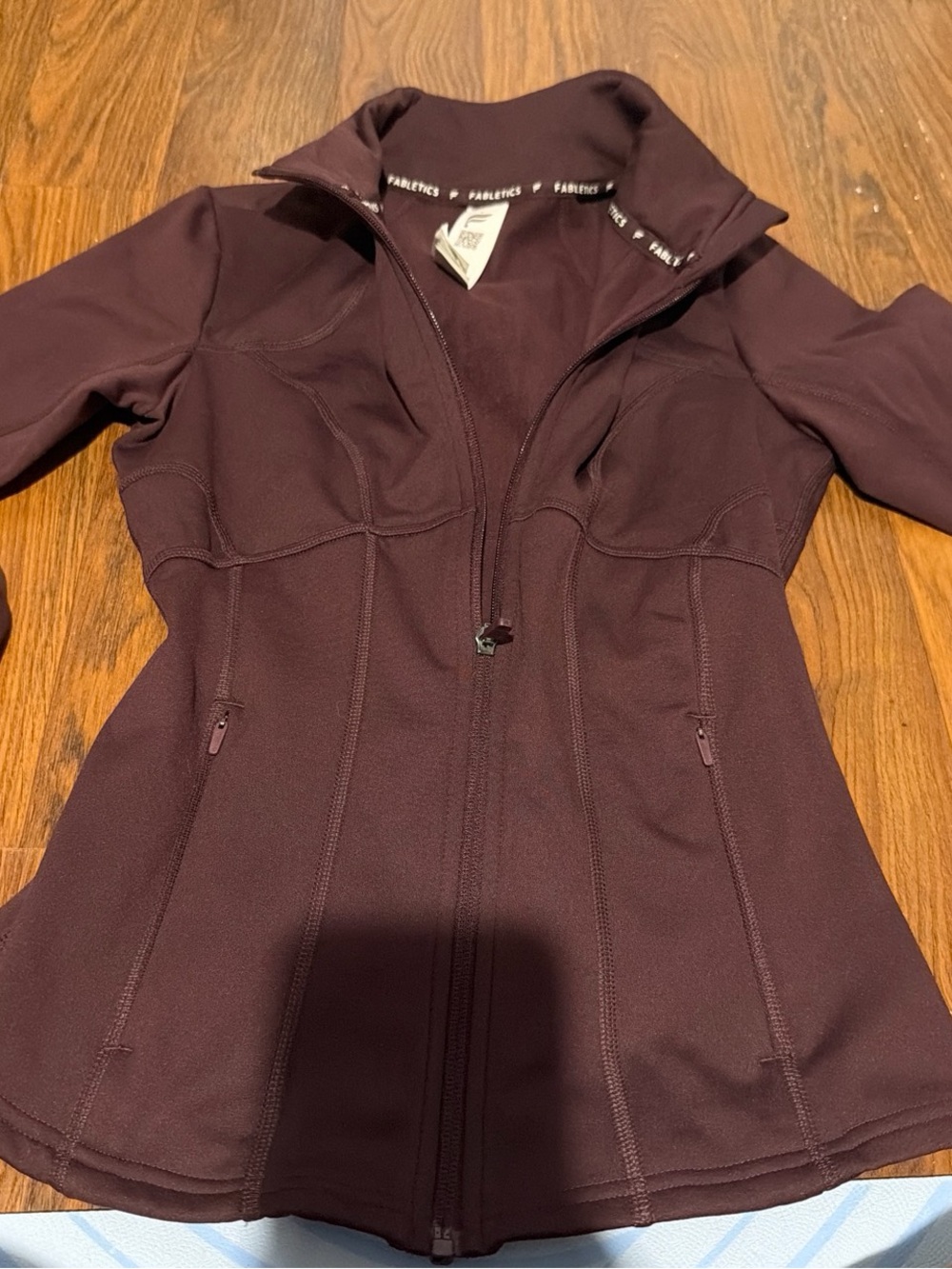 Fabletics Women's Deep Burgundy Zip-Up Utility Jacket